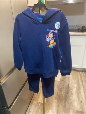 Ms Rachel Navy Hooded Kids Pajama Set with Colorful Character Graphic 5T NW